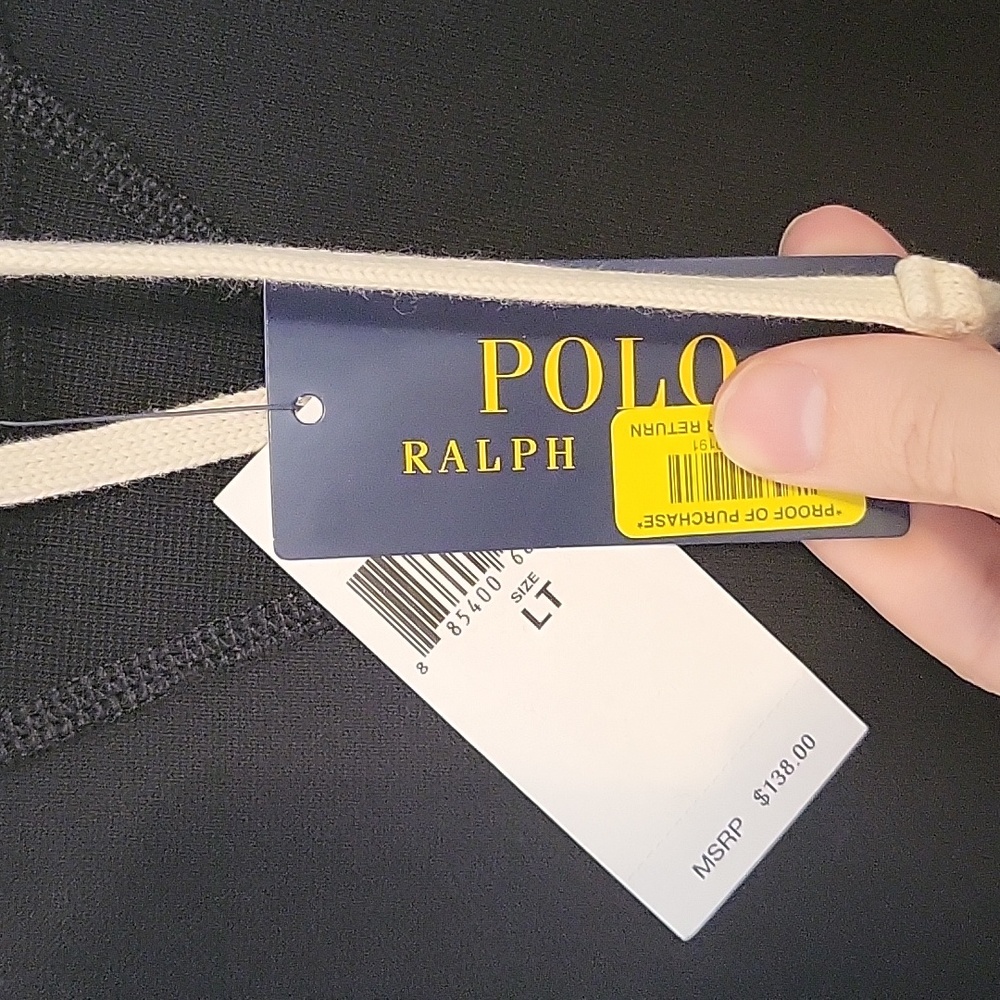 NWT Men's Polo Ralph Lauren Fleece Hoodie, Size L-T (Large Tall) - Picture 3 of 10